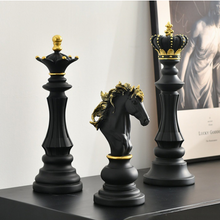 Load image into Gallery viewer, Nordic Sculpture Golden Chess Book Shelf Accessories x3 - Office Home &amp; Living
