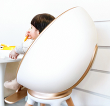 Load image into Gallery viewer, Designer Dining Chair High Chair 360 Degree Rotary Multifunctional - Gold or Silver Leather Wood
