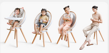 Load image into Gallery viewer, Designer Dining Chair High Chair 360 Degree Rotary Multifunctional - Gold or Silver Leather Wood
