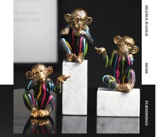 Load image into Gallery viewer, Nordic Sculpture Monkey Statue Book Shelf Accessories x3 - Office Home &amp; Living
