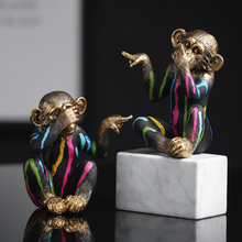 Load image into Gallery viewer, Nordic Sculpture Monkey Statue Book Shelf Accessories x3 - Office Home &amp; Living
