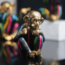 Load image into Gallery viewer, Nordic Sculpture Monkey Statue Book Shelf Accessories x3 - Office Home &amp; Living
