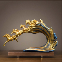 Load image into Gallery viewer, Nordic Sculpture Designer 6 Horse Statue Book Shelf Accessories - Office Home &amp; Living
