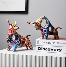 Load image into Gallery viewer, Nordic Sculpture Designer Bull Statue x2 Book Shelf Accessories - Office Home &amp; Living
