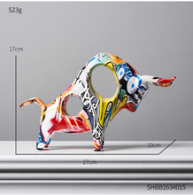 Load image into Gallery viewer, Nordic Sculpture Designer Bull Statue x2 Book Shelf Accessories - Office Home &amp; Living
