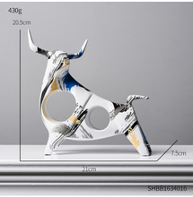 Load image into Gallery viewer, Nordic Sculpture Designer Bull Statue x2 Book Shelf Accessories - Office Home &amp; Living
