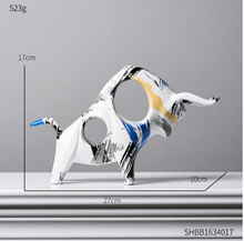 Load image into Gallery viewer, Nordic Sculpture Designer Bull Statue x2 Book Shelf Accessories - Office Home &amp; Living
