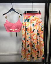 Load image into Gallery viewer, &quot;Arna&quot; Collection - Elegant Spaghetti Strap Top+Floral Skirt - 2 Piece Set
