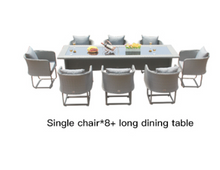 Load image into Gallery viewer, Luxury Plus Furniture -  Nordic Minimalist Tables And Chairs 2.4M x 8 Chairs (Balcony, Patio, Courtyard)
