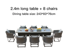 Load image into Gallery viewer, Luxury Plus Furniture -  Nordic Minimalist Tables And Chairs 2.4M x 8 Chairs (Balcony, Patio, Courtyard)
