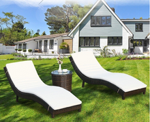 Load image into Gallery viewer, Luxury Plus Furniture - Nordic Rattan Sun Bed Lounger 3 Piece (Balcony, Patio, Courtyard, Pool)
