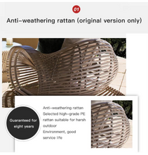 Load image into Gallery viewer, Luxury Plus Furniture - Nordic Rattan Designer Chair + Coffee Table + Oval Seat - Mix &amp; Match (Balcony, Patio, Courtyard)
