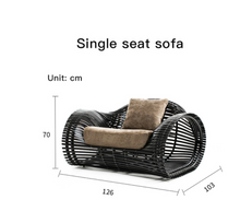 Load image into Gallery viewer, Luxury Plus Furniture - Nordic Rattan Designer Chair + Coffee Table + Oval Seat - Mix &amp; Match (Balcony, Patio, Courtyard)
