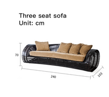 Load image into Gallery viewer, Luxury Plus Furniture - Nordic Rattan Designer Chair + Coffee Table + Oval Seat - Mix &amp; Match (Balcony, Patio, Courtyard)
