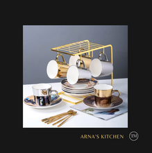 Load image into Gallery viewer, &quot;Arna Lisa&quot; Royal Collection - Luxury Mirror Set - 6 Bone China Cup And Saucer - High Quality
