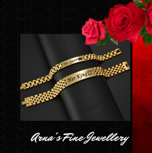 Load image into Gallery viewer, Top Line Personalised ID Bracelets - Gold/Rose Gold/Silver - His &amp; Hers
