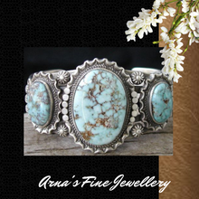 Load image into Gallery viewer, Vintage Ring Selection - Geometric Natural Zircon Turquoise Stone
