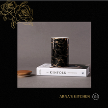 Load image into Gallery viewer, &quot;Arna Lisa&quot; Royal Collection - Black Marble Pattern Ceramics Storage Bottles Sealed Jars And Bamboo Lid Home Kitchen Storage Can Container

