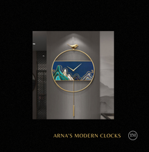 Load image into Gallery viewer, Luxury Clocks - Creativity Pure Copper Enamel Process Wall Clock Modern Design European Magpie Decorative Clocks Home Living Room Decoration

