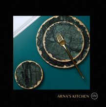 Load image into Gallery viewer, &quot;Arna Lisa&quot; 3 Piece Plate Set - Natural Marble Plates Creativity Gold Inlay Display Trays
