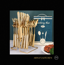 Load image into Gallery viewer, &quot;Arna Lisa&quot; Royal Collection - Luxury 24 Piece Cutlery Set + Boxed
