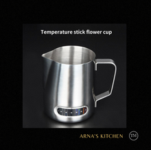 Load image into Gallery viewer, Coffee Milk Frothing Jug x2 Sizes - Stainless Steel - Temperature Gauge
