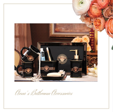 Load image into Gallery viewer, &quot;Celtic Crown&quot; Bathroom Set - Black 5 Piece
