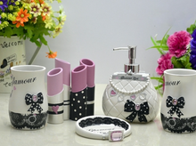 Load image into Gallery viewer, &quot;Glamour Girl&quot; Bathroom set - 5 piece. (3D Hand Painted)
