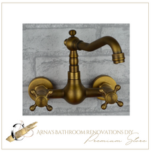 Load image into Gallery viewer, &quot;Arna&quot; Collection - Bathroom Basin Faucet Antique Brass Sink Mixer Crane Tap

