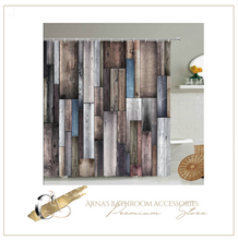 Load image into Gallery viewer, Retro Rustic Wooden Pattern Shower/Bath Curtain Design Bathroom Bathtub Decoration Waterproof Polyester Curtains
