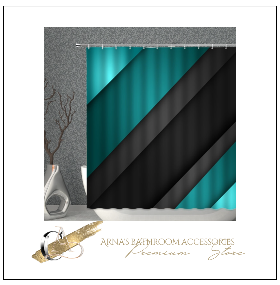 Modern Shower/Bath Curtain Polyester Fabric Waterproof Bathroom Curtains Geometric Printing Pattern