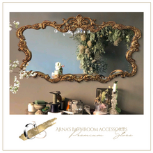 Load image into Gallery viewer, European Vintage Mirror Gold Border Large Bathroom Mirror Antique Aesthetic - Many Sizes
