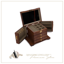 Load image into Gallery viewer, Designer Wooden Jewellery Organiser - Red Wood or Stained Wood
