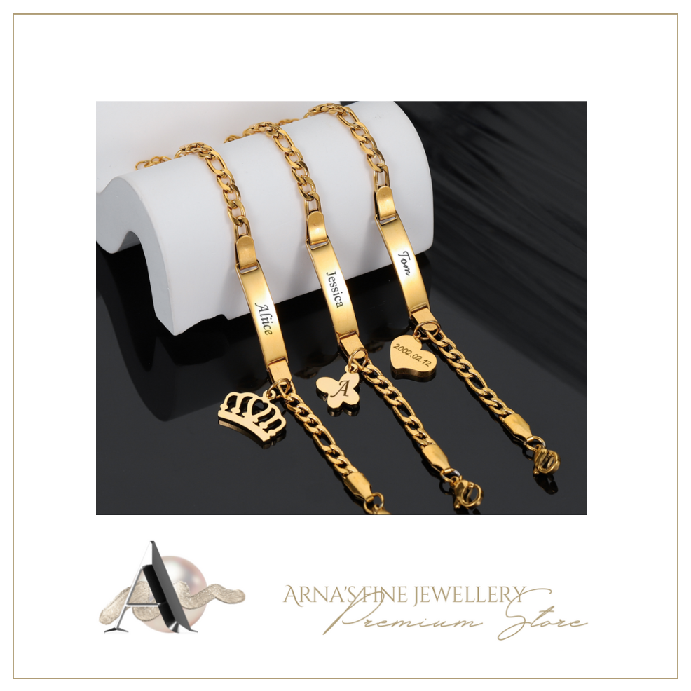 Quality Personalised ID Bracelets - Gold/Rose Gold/Silver - Many Styles