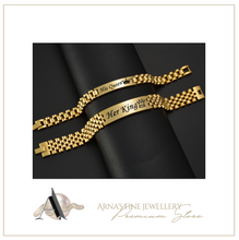 Load image into Gallery viewer, Top Line Personalised ID Bracelets - Gold/Rose Gold/Silver - His &amp; Hers
