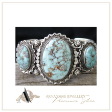 Load image into Gallery viewer, Vintage Ring Selection - Geometric Natural Zircon Turquoise Stone
