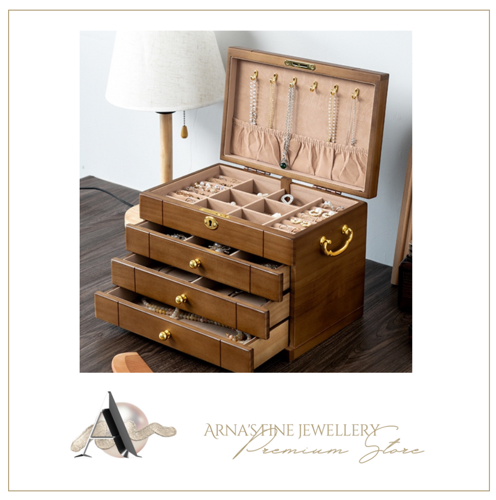 Luxury Wooden Antique Jewellery Box - 3 Sizes