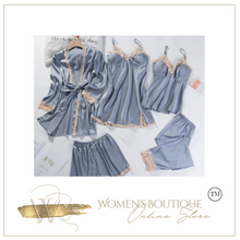 Load image into Gallery viewer, &quot;Arna&quot; Collection - Quality Lace 5 Piece Satin Sleepwear
