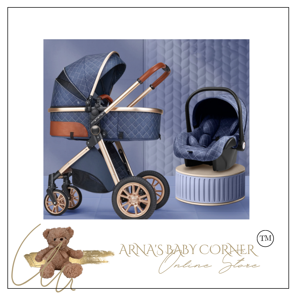 Luxury Baby Pram Car Seat 3 in 1 (9 Colours) Foldable