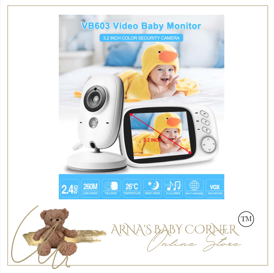 Video Baby Monitor 2.4G Mother Kids Two-way Audio Night Vision Video Surveillance Cameras With Temperature display Screen