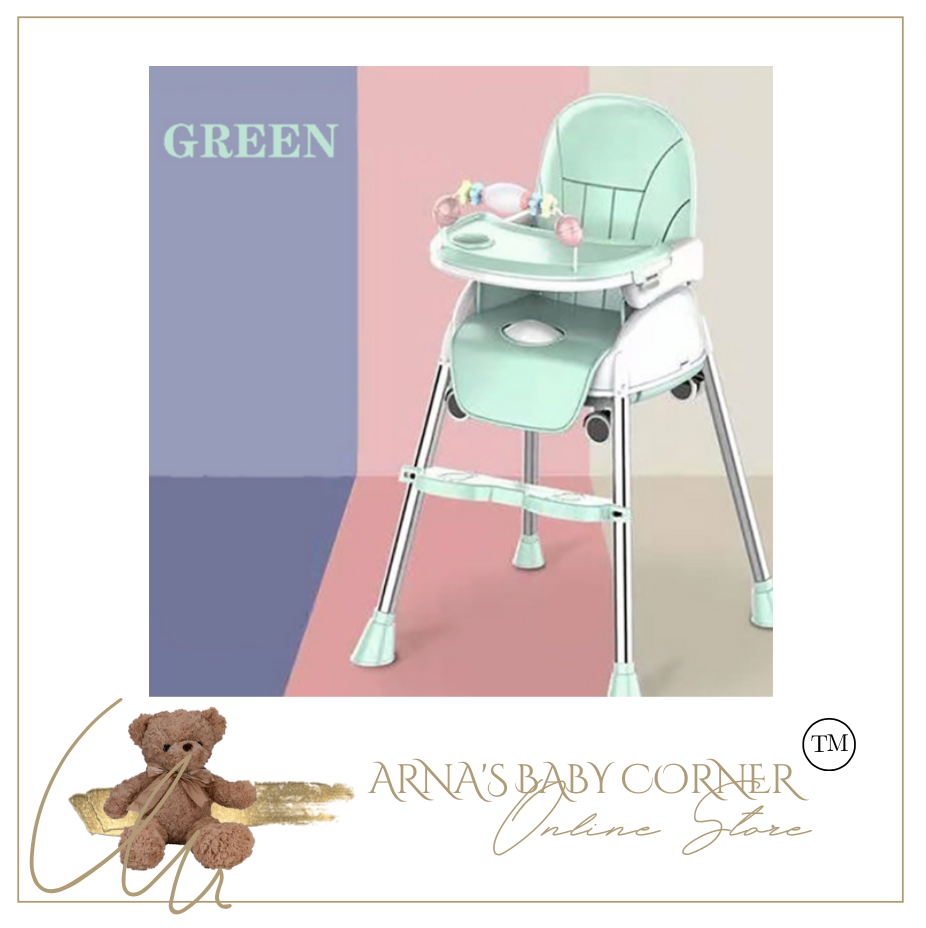 High Chair Adjustable Multi Functional (4 Colours) Wheels