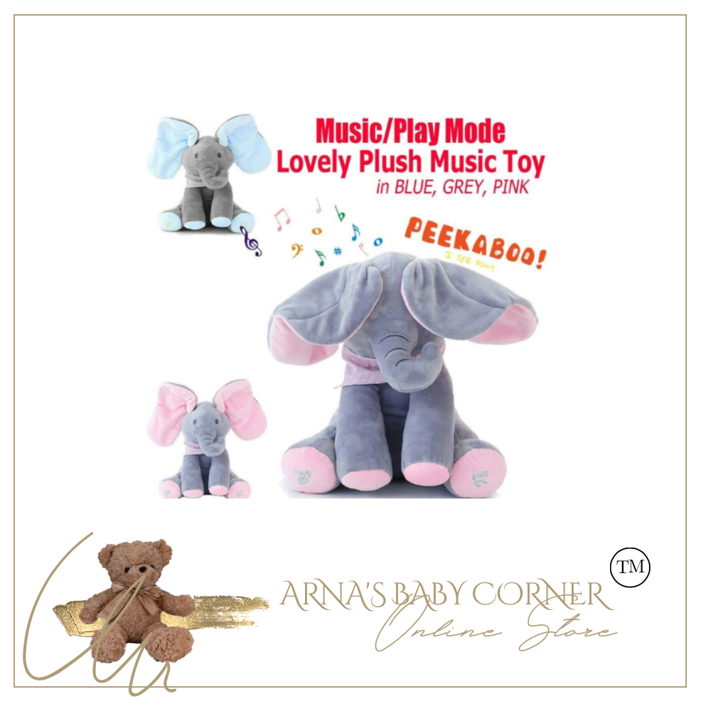Elephant Educational Toy - Music - Talking - Peek-a-Boo - Soft - Interactive