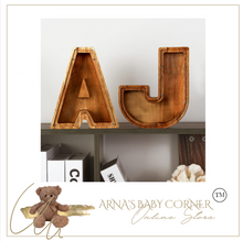 Load image into Gallery viewer, Child&#39;s Room - Piggy Bank Letters Alphabet - Wooden Name Art (8 Letters to Customise Name) Wall Feature or Book Shelf
