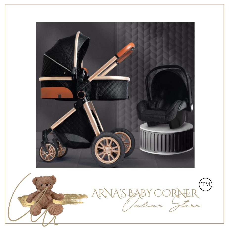 Luxury Baby Pram Car Seat 3 in 1 (9 Colours) Foldable