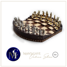 Load image into Gallery viewer, &quot;Arna Lisa&quot; Luxury Vintage Finest Collection - Handmade Walnut Wood 3D Big Size Chess Arena - Luxury Zinc Figures
