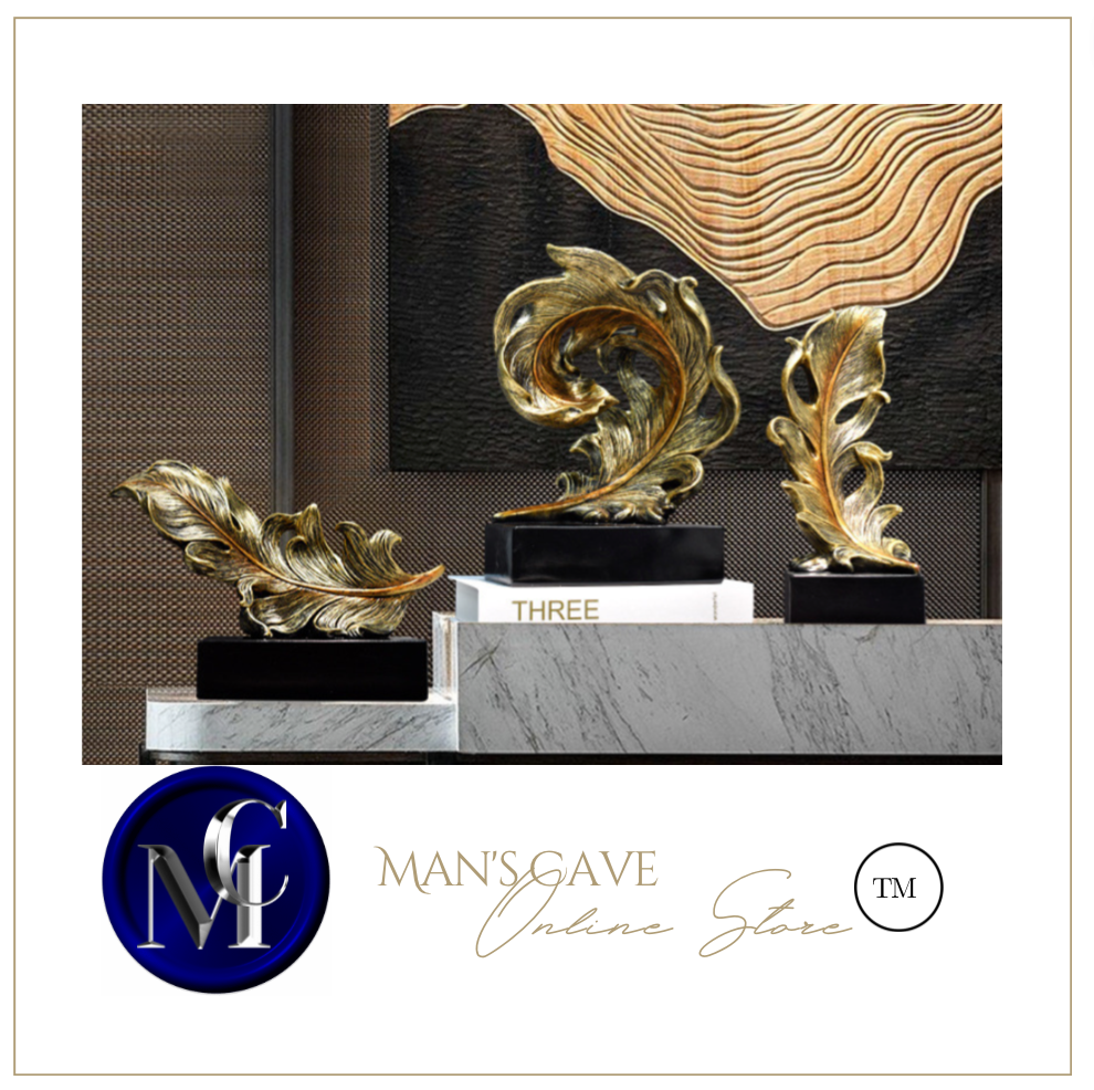 Luxury Feather Statue Designer Gold or Green