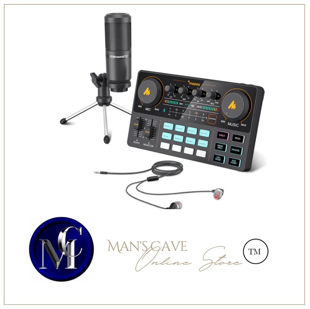 Sound Card Audio Interface CASTER LITE AM200-S1 All-in-on Condenser Microphone Mixer Kit for Live Streaming Podcasting