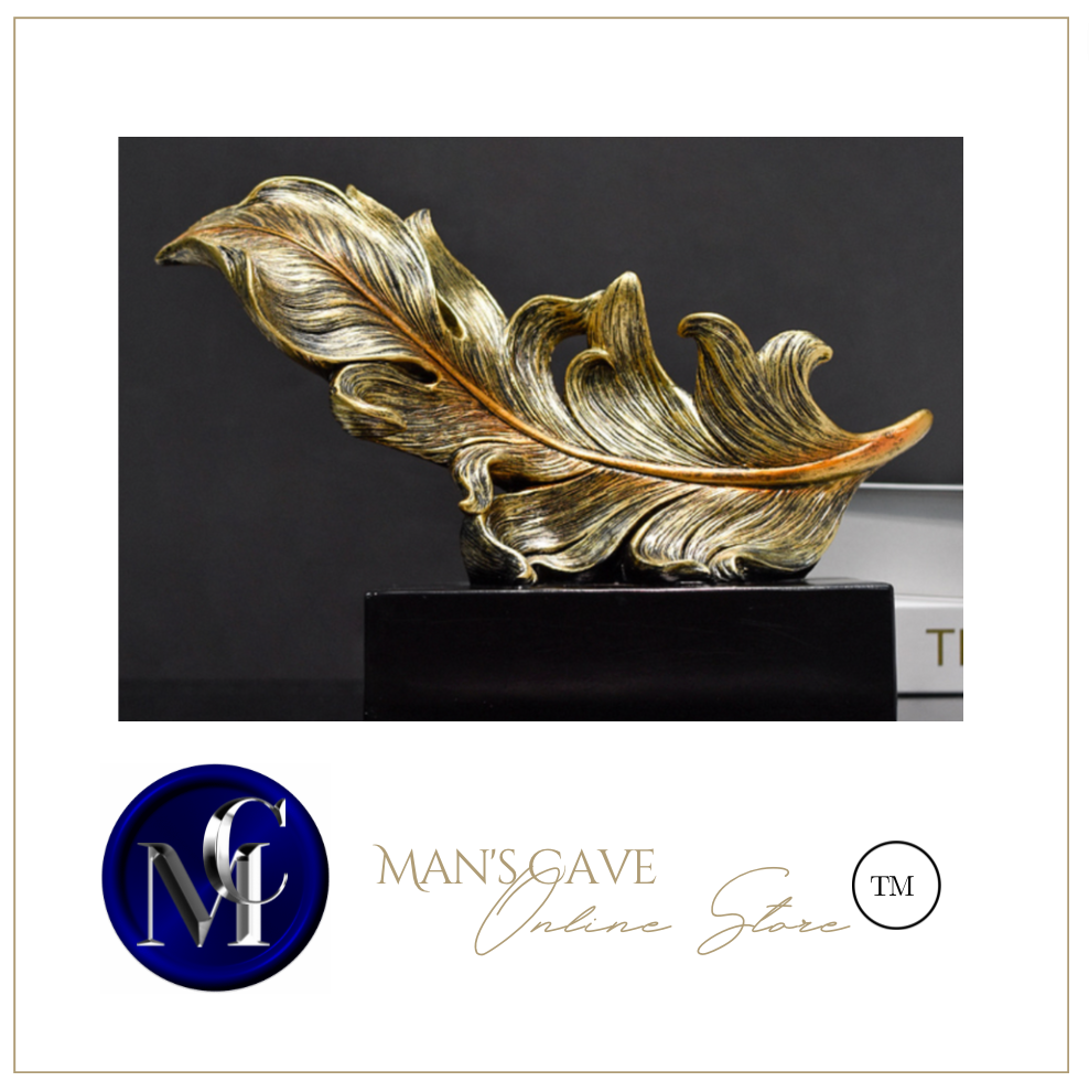 Luxury Feather Statue Designer Gold or Green