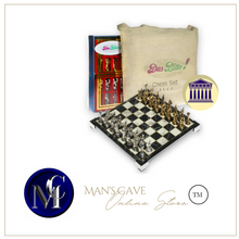 Load image into Gallery viewer, &quot;Arna Lisa&quot; Luxury Vintage Finest Collection - Chess Set Chrome Metal Gold Silver Pegasus Figure Marble
