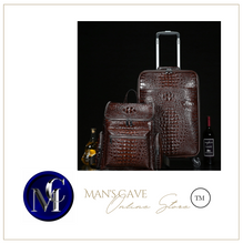 Load image into Gallery viewer, Crocodile Genuine Leather 2 Piece Luggage Set - Brown or Black - Many Styles 20&quot;
